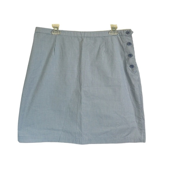 Christopher & Banks Dresses & Skirts - Christopher & Banks Gingham Blue and White Skirt Button Accents Womens Sz 14